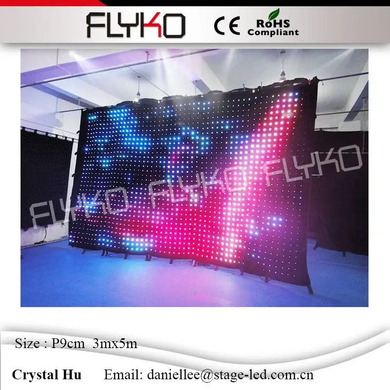 

New products 2016 hot sales low price led video decoration background p90mm 3x5m colorful