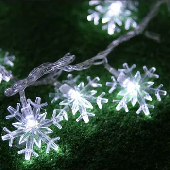 

Factory Sales AC220V 10M 50 LED snowflake Led String Fairy Lights Xmas Party Home Wedding Garden Garland Christmas Decorations