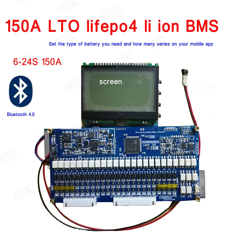 Bluetooth с приложением 6 S-24 S 100A BMS 7S 10S 15S 13S 14s 16S 20S 24S 100A 36V 48V lifepo4 литий-ионный LTO аккумулятор из лития и титана пакет