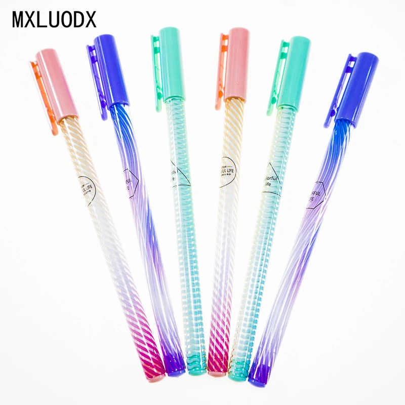 

Colored Spiral Pattern 0.5mm Gel Pen DIY Office Stationery and School Supplies Smooth Writing Black and Blue Ink Pen 1PCS