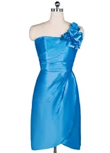 100% echt Bild Kurze Formale Cocktailkleider Satin Eine Schulter Satin 2016 vestidos madre de la novia vestido de madrinha