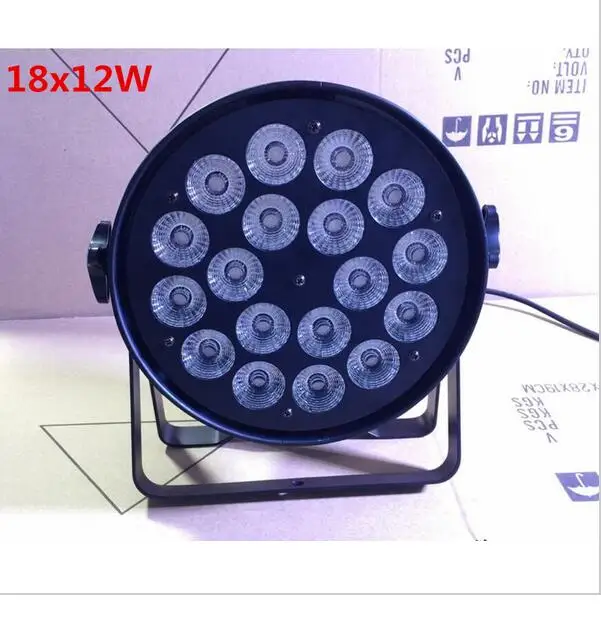 

Aluminum shell 2pcs/lot 18x12W RGBW Led Par Light DMX Stage Lights Business Lights Professional Flat Par Can for Party KTV Disco