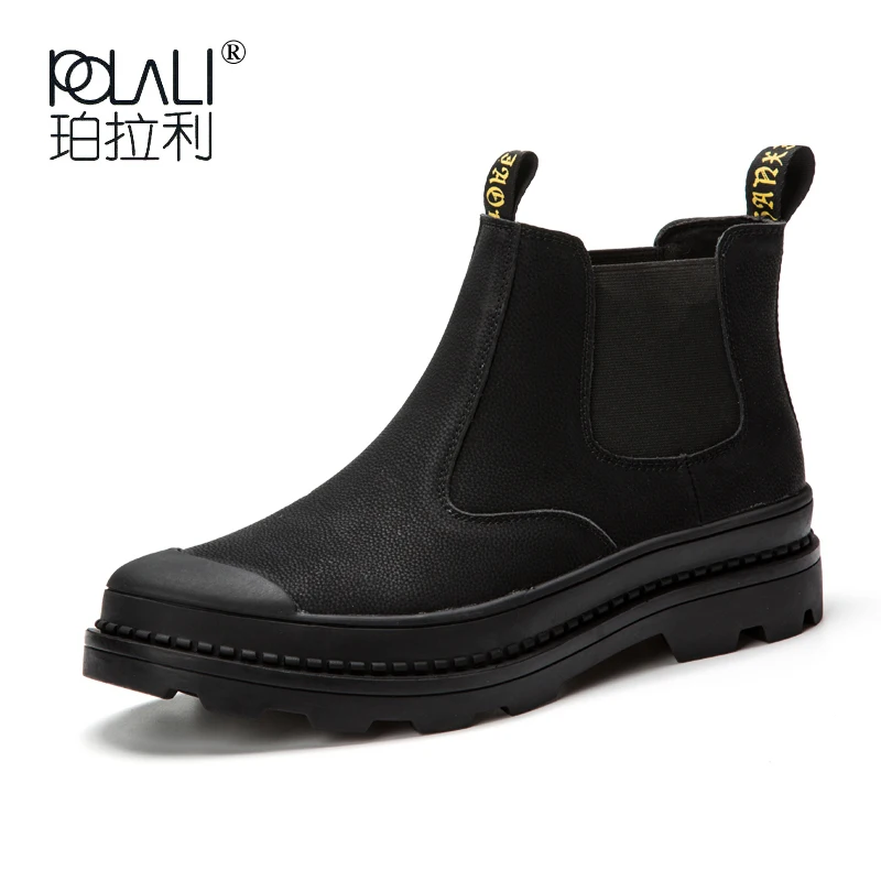 POLALI/Новое поступление; Роскошная брендовая мужская удобная обувь; мужская Ковбойская обувь из натуральной кожи в западном стиле; мужские Ботильоны «Челси»