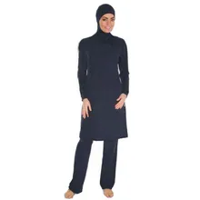 Скромный купальник для мусульманских женщин, высококачественный нейлоновый Исламский купальник, летняя пляжная одежда, купальный костюм, темно-синий