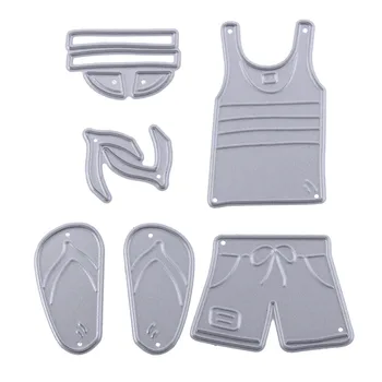 

Beach Sandals Tops and Shorts Set Metal Cutting Dies Stencil for DIY Scrapbooking Photo Album Embossing Paper Cards Crafts 2018