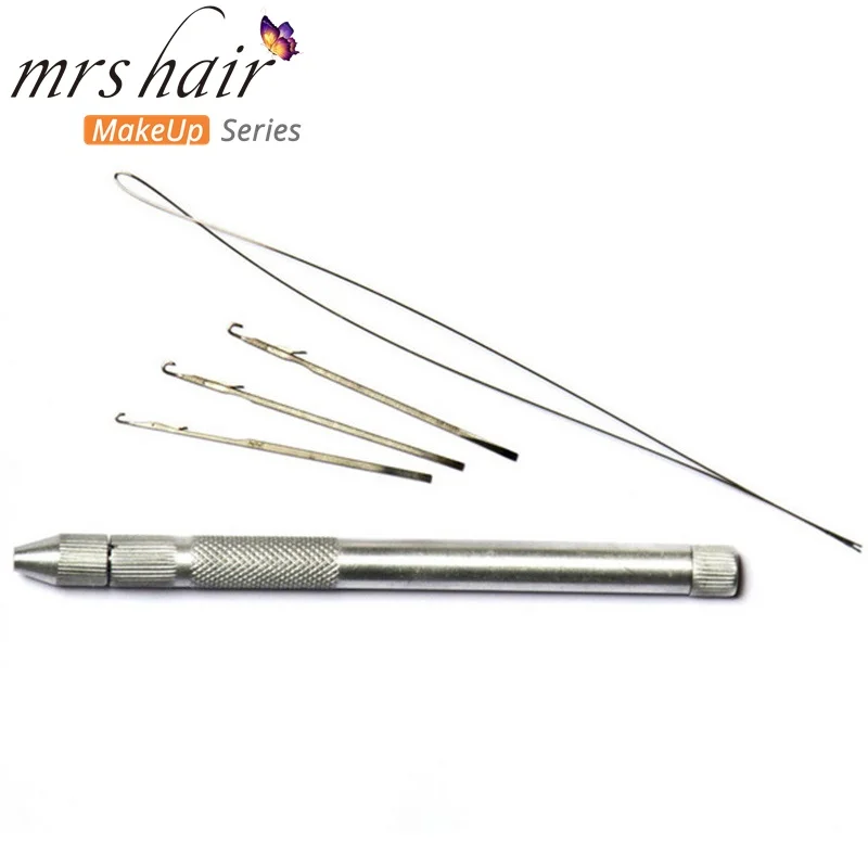 

mrshair 1pcs Metal Lace Wig Making Ventilation/Handle Pulling/Weaving Needles micro ring hook needle and loop thread