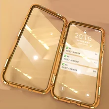 BFOLLOW передний и задний 3D стеклянный чехол для iPhone X XS/XR/XS Max Магнитный 360 Полный корпус алюминиевый металлический чехол Coque Fundas