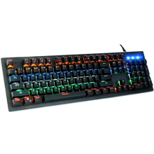 AOYEAH K100 Computer usb intelligent Wired QWERTY Backlit Keyboard Colorful Led with Russian Keyboard Sticker
