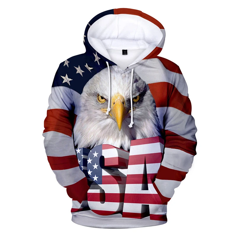 

New funny USA Flag Eagle printed 3d hoodies pullover men women Hoodie hoody tops casual Long Sleeve 3D Hooded Sweatshirt clothes