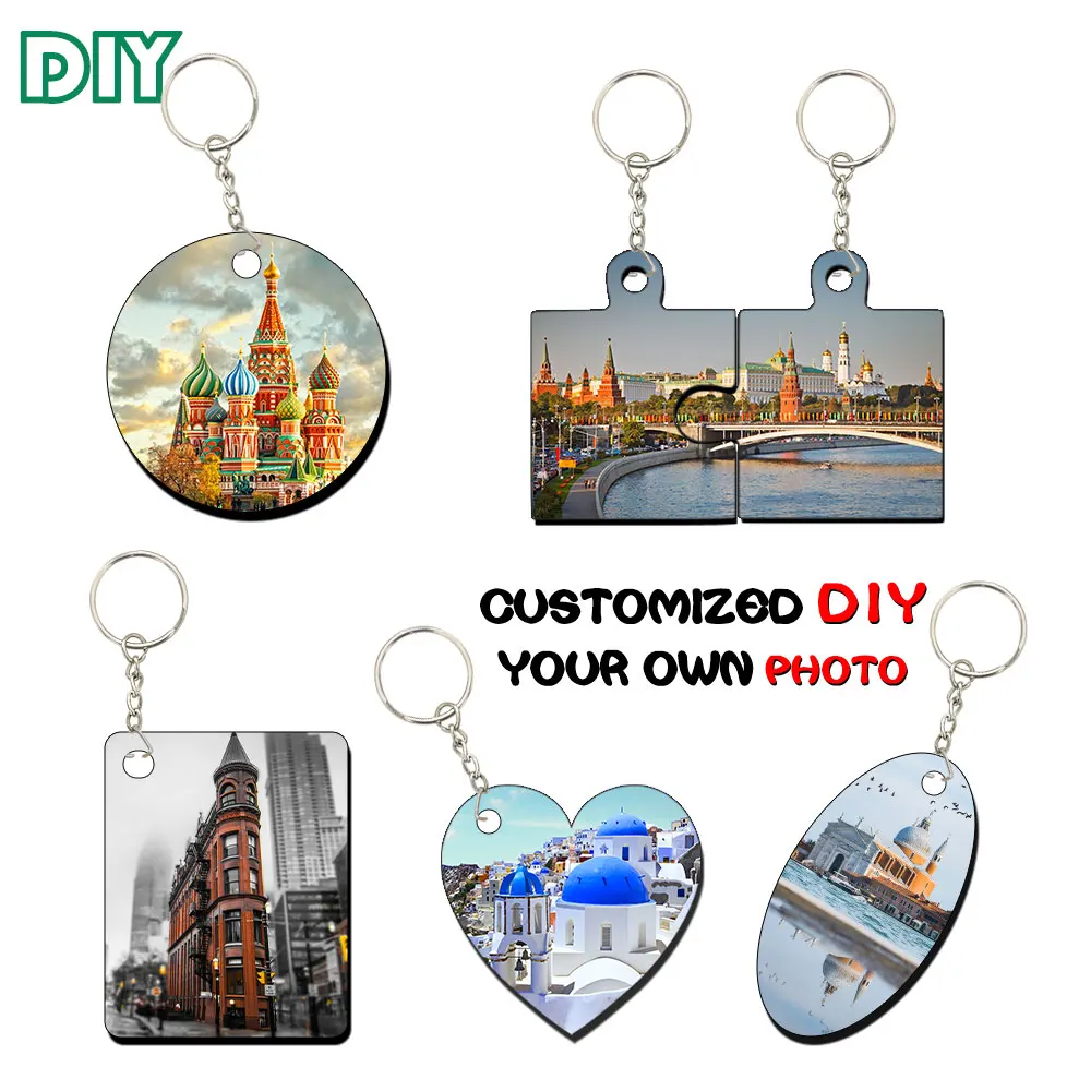 

1pc Personalized Custom Photo Text Customized Picture Keychain Keyring for Men Women Anniversary Birthday Gift