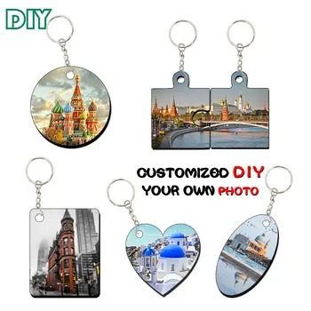 

1pc Personalized Custom Photo Text Customized Picture Keychain Keyring for Men Women Anniversary Birthday Gift