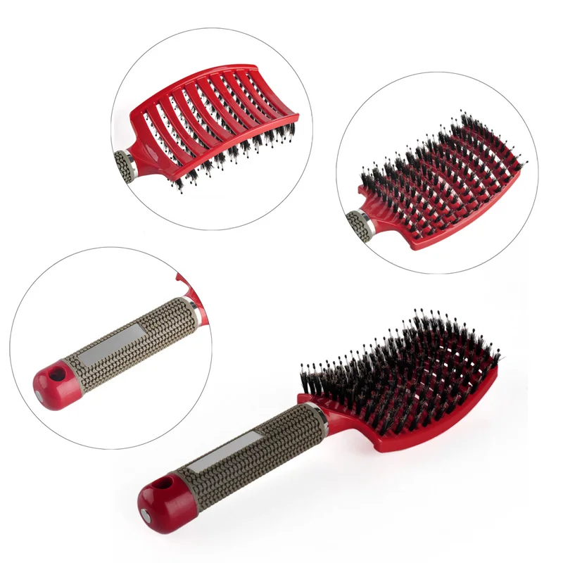 Hair Comb Scalp Massage Comb Hairbrush Bristle&Nylon Women Wet Curly Detangle for Salon Hairdressing Styling Tools Hair Brush Hair Comb Scalp Massage Comb Hairbrush Bristle&Nylon Women Wet Curly Detangle for Salon Hairdressing Styling Tools Hair Brush