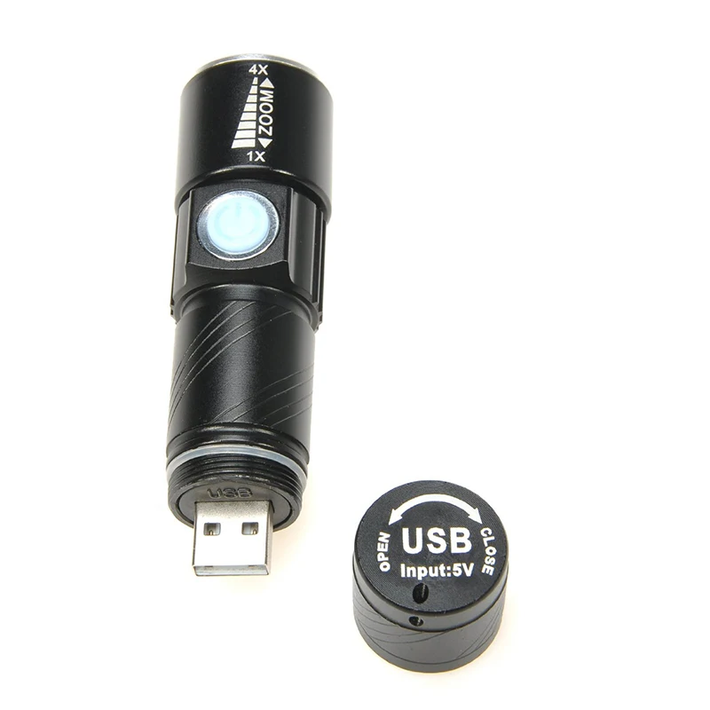 PANYUE 10 шт. масштабируемый мини фонарик с USB зарядкой перезаряжаемый фонарь XPE
