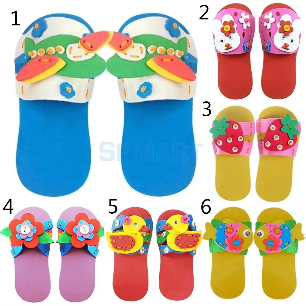 Hand Craft EVA Foam Shoes Sticker DIY Slipper For Great Children