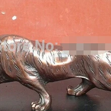 Китайский Фэншуй Чистая красная бронза медные животные зодиака Год счастливый статуя тигра