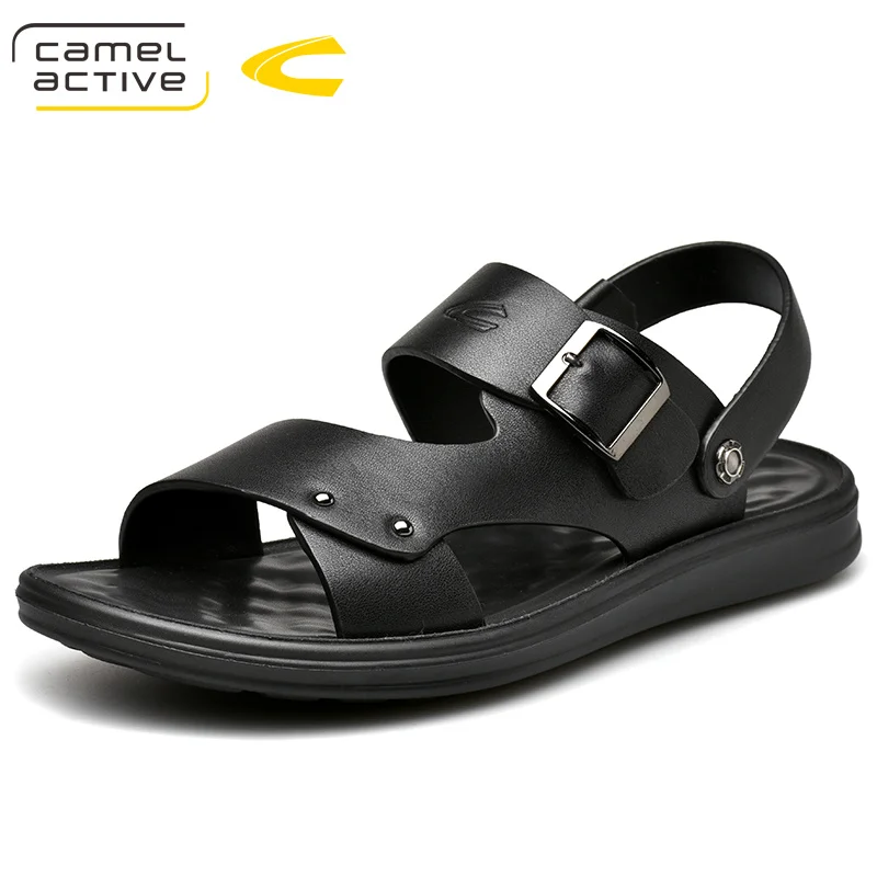 Macio Classic Sapatos marrom Camel Active Verão De Preto Sandálias New Confortáveis Genuíno Casuais Couro Chinelos Homens 2019 Respirável RBpPycqTZZ