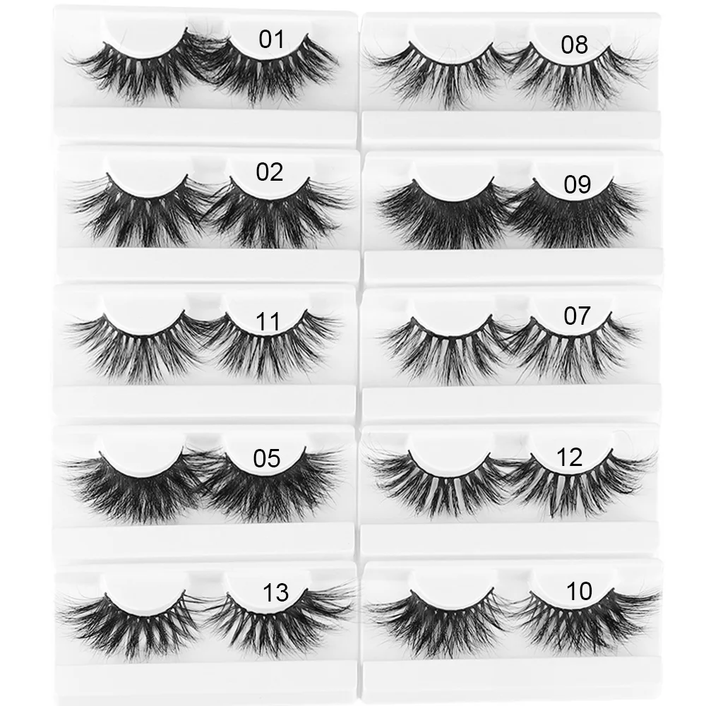 

1Pair 25mm 3D Soft Mink Hair False Eyelashes Dramatic Thick Long Wispy Lashes Multi-layers Fluttery Eye Makeup Extension Tools