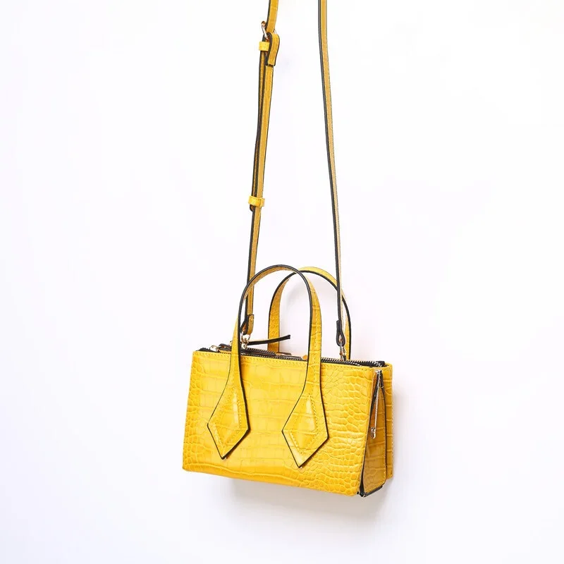 Роскошная сумка для женщин, мини квадратные сумочки, женские сумки через плечо, дизайнерские желтые летние сумочки с крокодиловым узором
