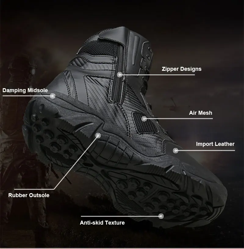 Military Tactical Mens Boots Special Force Leather Waterproof Desert Combat Ankle Boot Army Work Shoes Plus Size 39-47 (3)