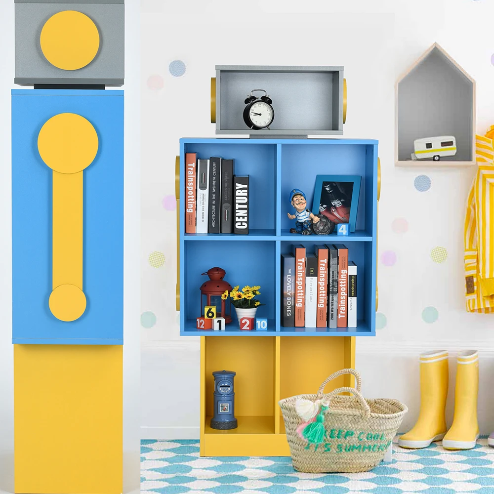 

Aingoo L68*W30*H135.8CM Robot Model Bookcase and Big Space Modern Storage Rack for Living Room/Resting Room and Reading Room