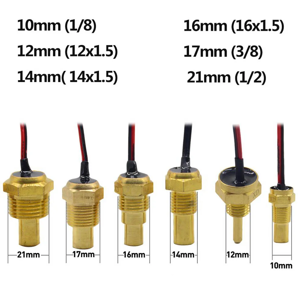 17mm Universal Water Temperature Sensor Gauge for 12-24 Volt Car Vehicles LCD Digital Water Temp Gauge