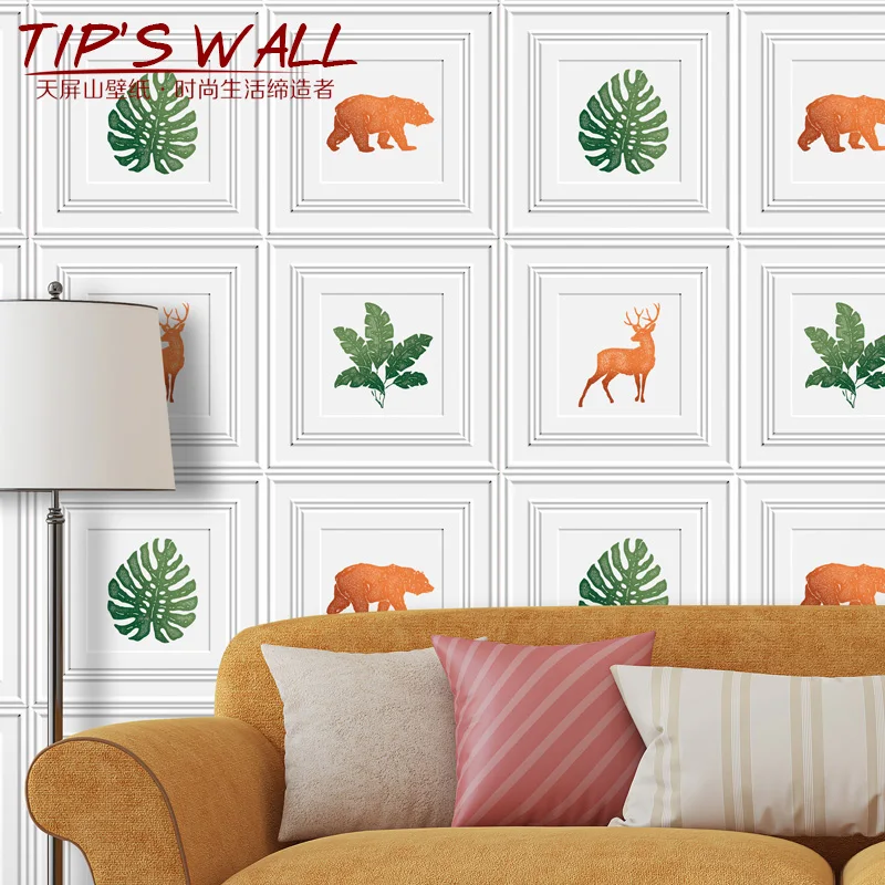 

Modern simple bedroom living room background wallpaper 3DPE wall decoration wall stickers