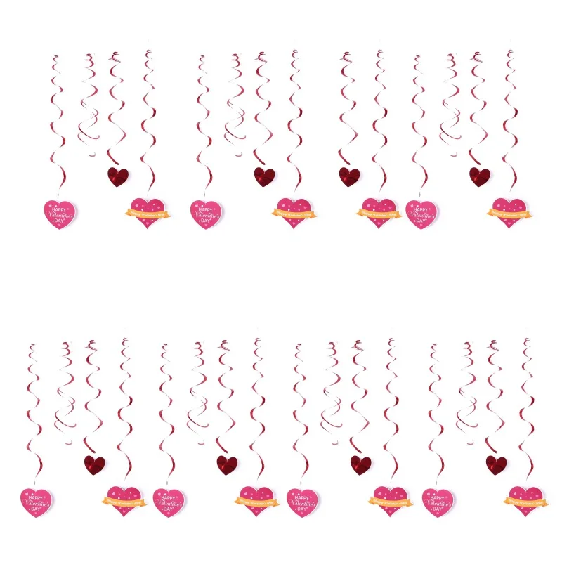 

Valentine's Day Spiral Ribbon Hanging Swirls Streamers Spiral Charm Party Decoration for Party Wedding Valentine Decor 30pcs