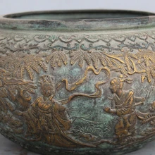 1" Клеймо Китайский Бронзовый Свинка Belle Красивая Леди Дракон Лев Курильница