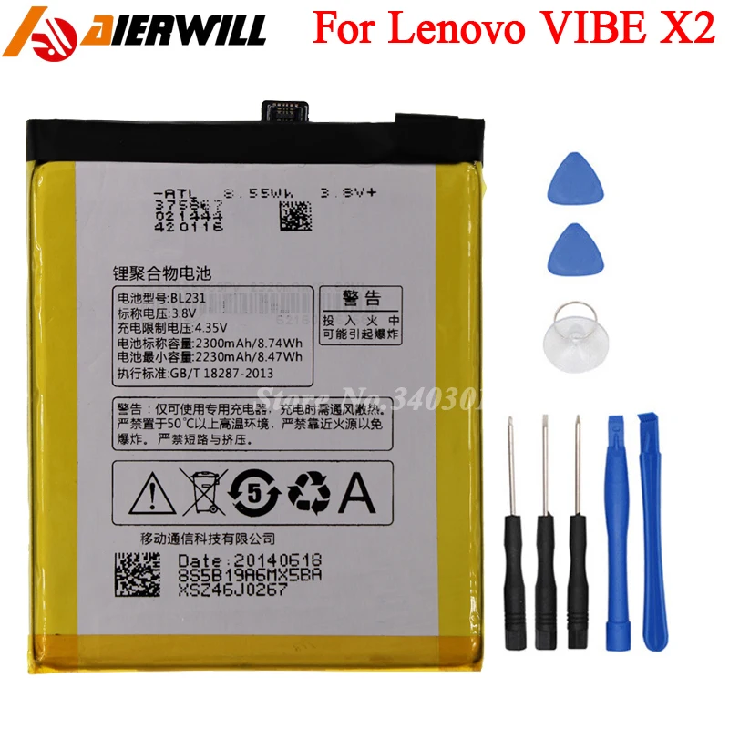 

BL231 Battery For Lenovo VIBE X2 X2-TO X2-CU S90T S90U Batterie Bateria Batterij Accumulator 2300mAh+Tools