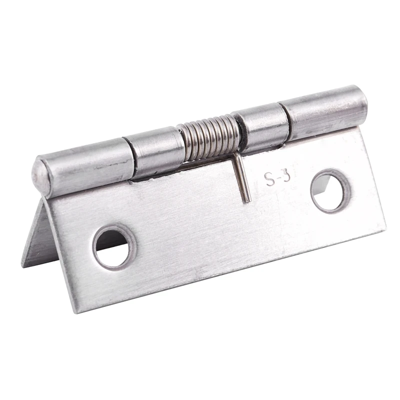 Color: Silver 2 inch 51mm Length 4 Holes Window Door Metal self-Locking Spring Hinge
