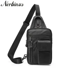 Norbinus настоящая воловья Мужская нагрудная сумка из натуральной кожи Одна сумка на плечо мужская сумка путешественника карманы на ремне повседневные сумки из коровьей кожи