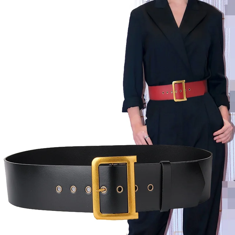 

Autumn and winter fun D letter wide belt leather girdle for dress wedding dress full dress
