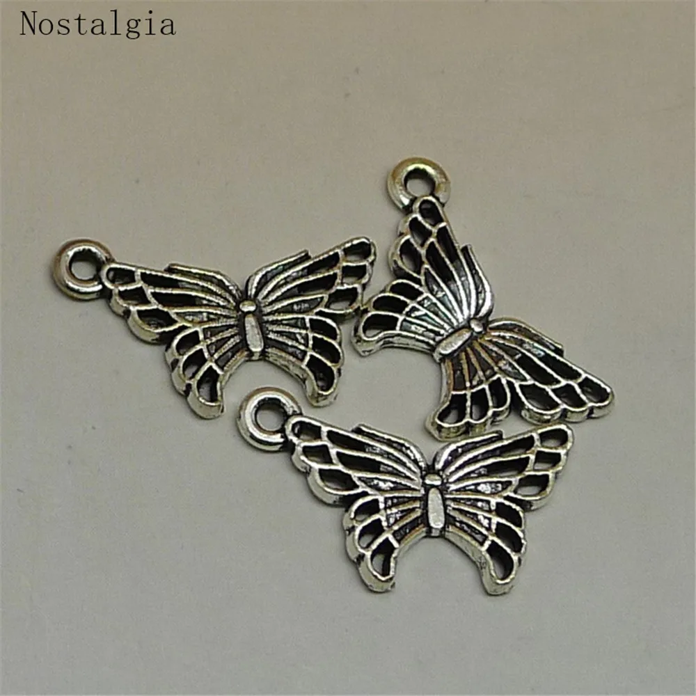 Nostalgia 20Pcs Butterfly Charm Animal Jewelry Bracelet Making