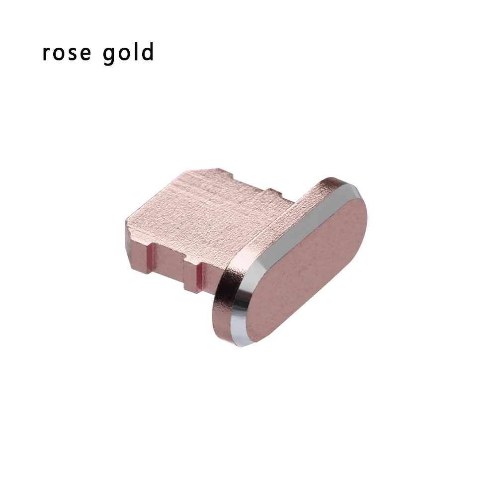 Модные Универсальные 2 шт Металлические противопылевые заглушки для зарядки док-станции, заглушка, крышка для телефона, аксессуары для iPhone X XR Max 8 7 6S Plus - Цвет: rose gold