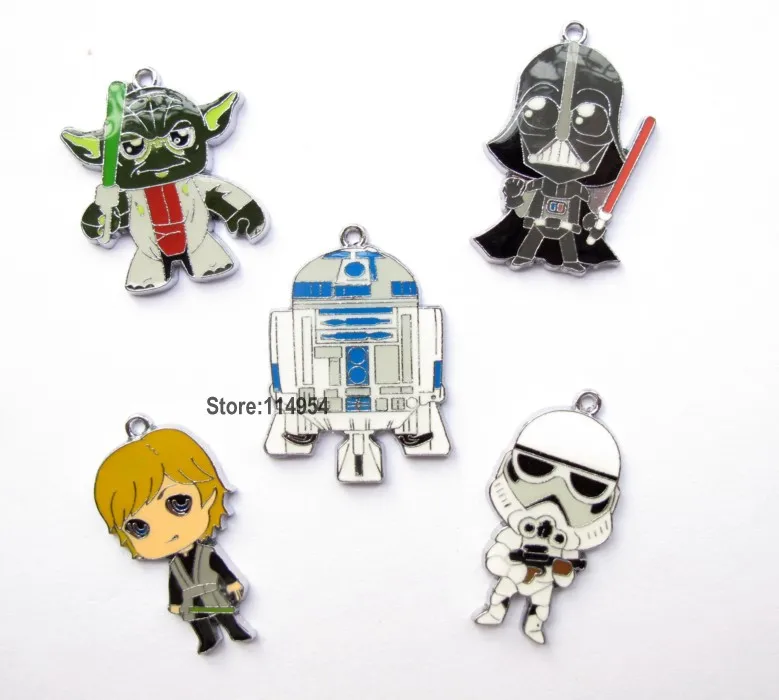 

Free shipping 20 Pcs Mix 5 Style Star Wars Metal Charms Jewelry Making Pendants Earrings M015