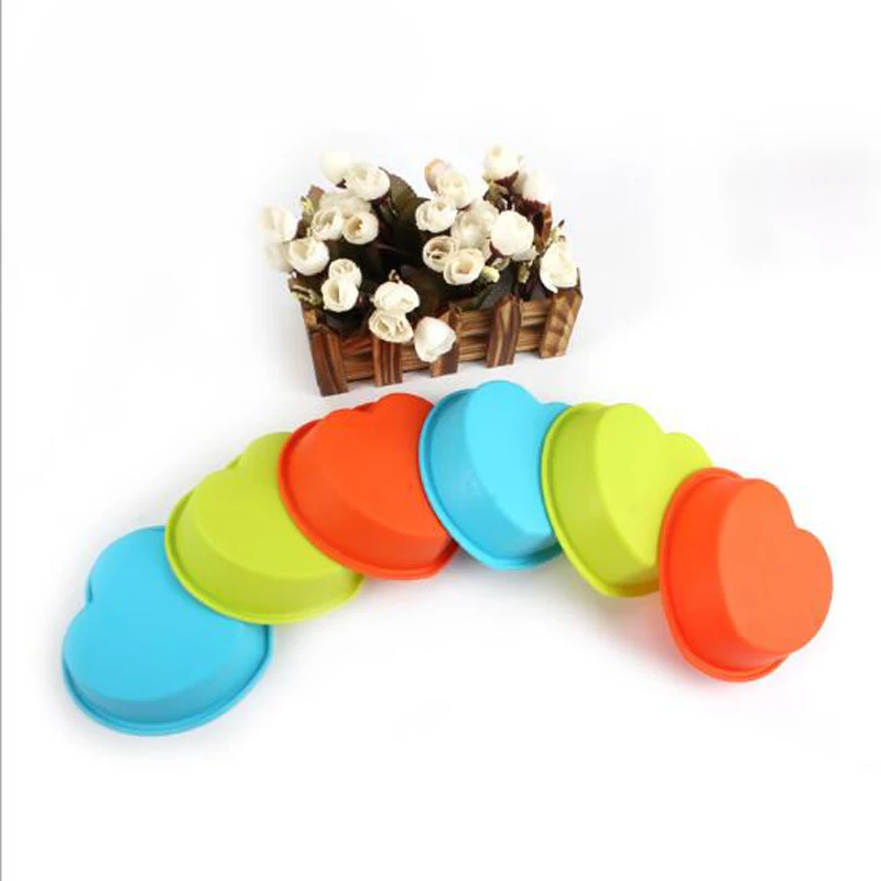 

2pc 10cm Big Size Silicone Heart Cake Mold Muffin Cup BakingTool Chocolate Jelly Pudding Mould Birthday Wedding Decoration