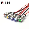 8mm 3v 6v 12v 24v Metal LED Pilot Panel Dash Signal Indicator Warning light 20cm cable Chrome Finished Car Boat Marine ► Photo 1/6