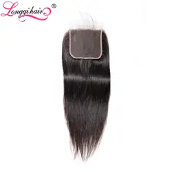 Longqi hair 5x5 Малайзии Кружева Закрытие с детскими волосами плотность 130% швейцарское кружево, прямые волосы Remy, Пряди человеческих волос для