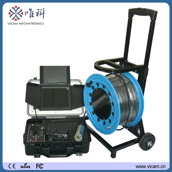 

Vicam 100m flexible cable / 8 inch lcd screen / Color video water well camera borehole camera with waterproof 10bars V8-100