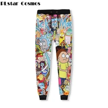 PLstar Cosmos/модные спортивные штаны для женщин/мужчин с объемным принтом Рика и Морти, с забавными рисунками из мультфильмов, повседневные штаны для бега с круглым вырезом