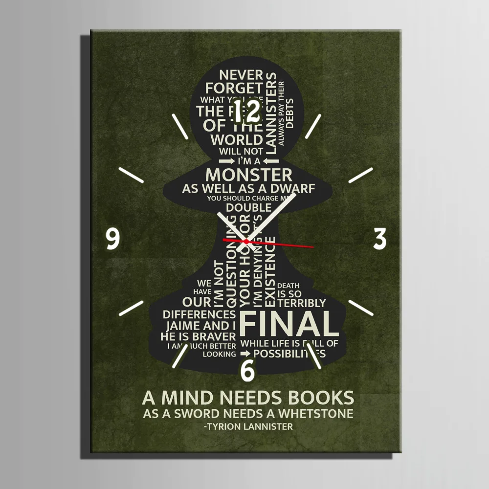 E-HOME A MIND NEEDS BOOKS Clock in Canvas 1pcs Wall 18062122 | Дом и сад