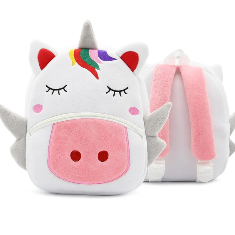  Cute Unicorn Baby Backpack Plush School Bag Rucksack Children's Gifts Kindergarten Cartoon Animal B - 32876379623