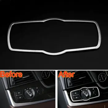 

Auto Stainless Steel Interior Head Light Switch Button Cover Trim For bmw 5 Series 520i 528i 550i 535i GT 2011-2014 Car Styling