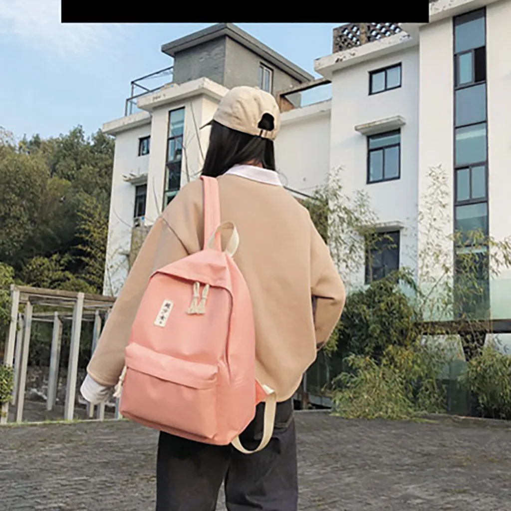 Женский рюкзак, студенческий рюкзак с мультипликационным алфавитом, Повседневный большой дорожный женский рюкзак из 3 предметов с большой вместительностью, набор Ju9