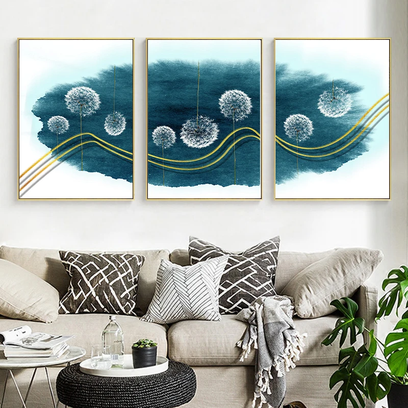 

Abstract Dark Blue Scenery Seascape Painting Home Decor Nordic Canvas Painting Wall Art Print Spray Net Poster Backdrop Decor
