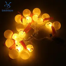 Светодиодный в форме снеговика гирлянда Сказочный свет 1,5 м на батарейках декоративный свет для рождественской вечеринки сада патио