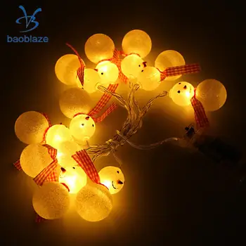 

LED Snowman Shape String Fairy Light 1.5M Battery Powered Decorative Light for Christmas Party Garden Patio