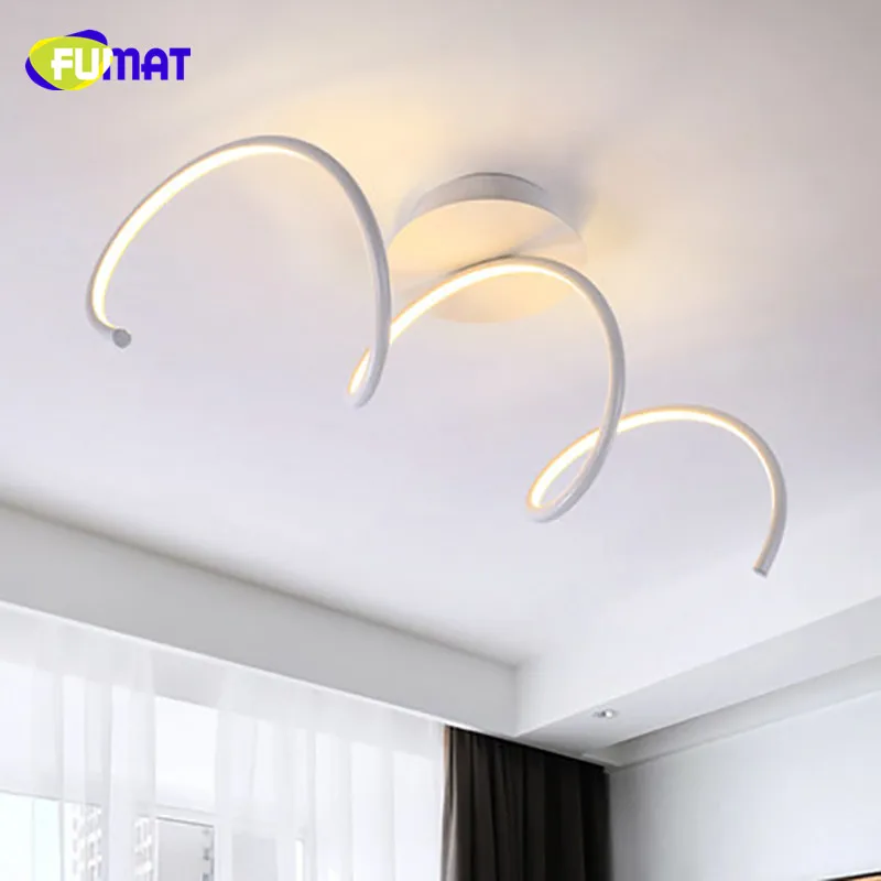 Fumat blanco aluminio LED Luces de techo comedor iluminación salón dormitorio techo Lámparas bar arte luminarias para Teto