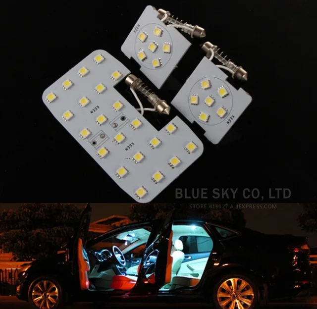 

3pcs! White LED Auto Car Reading Interior Light Panel Dome Lamp For KIA RIO K2 2006-2017/Hyundai Solaris Accent