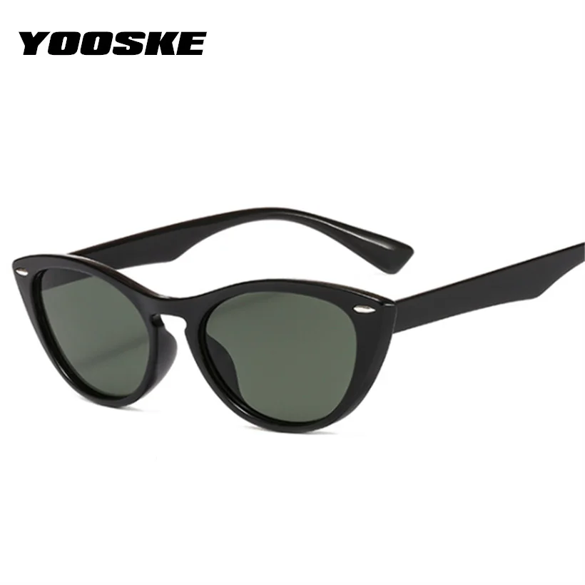 YOOSKE Винтажные Солнцезащитные очки "кошачий глаз" для женщин, модные брендовые дизайнерские солнцезащитные очки 90 s, солнцезащитные очки Ladeis, очки, Оттенки UV400